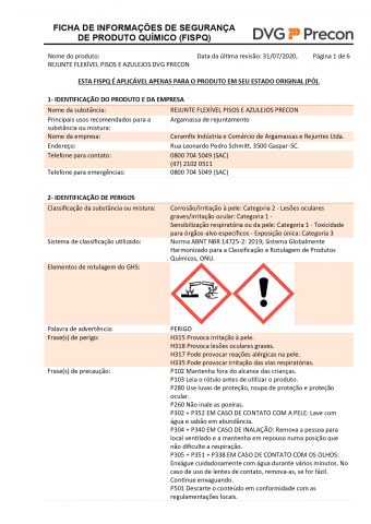 FISPQ - REJUNTE FLEXÍVEL PISOS E AZULEJOS